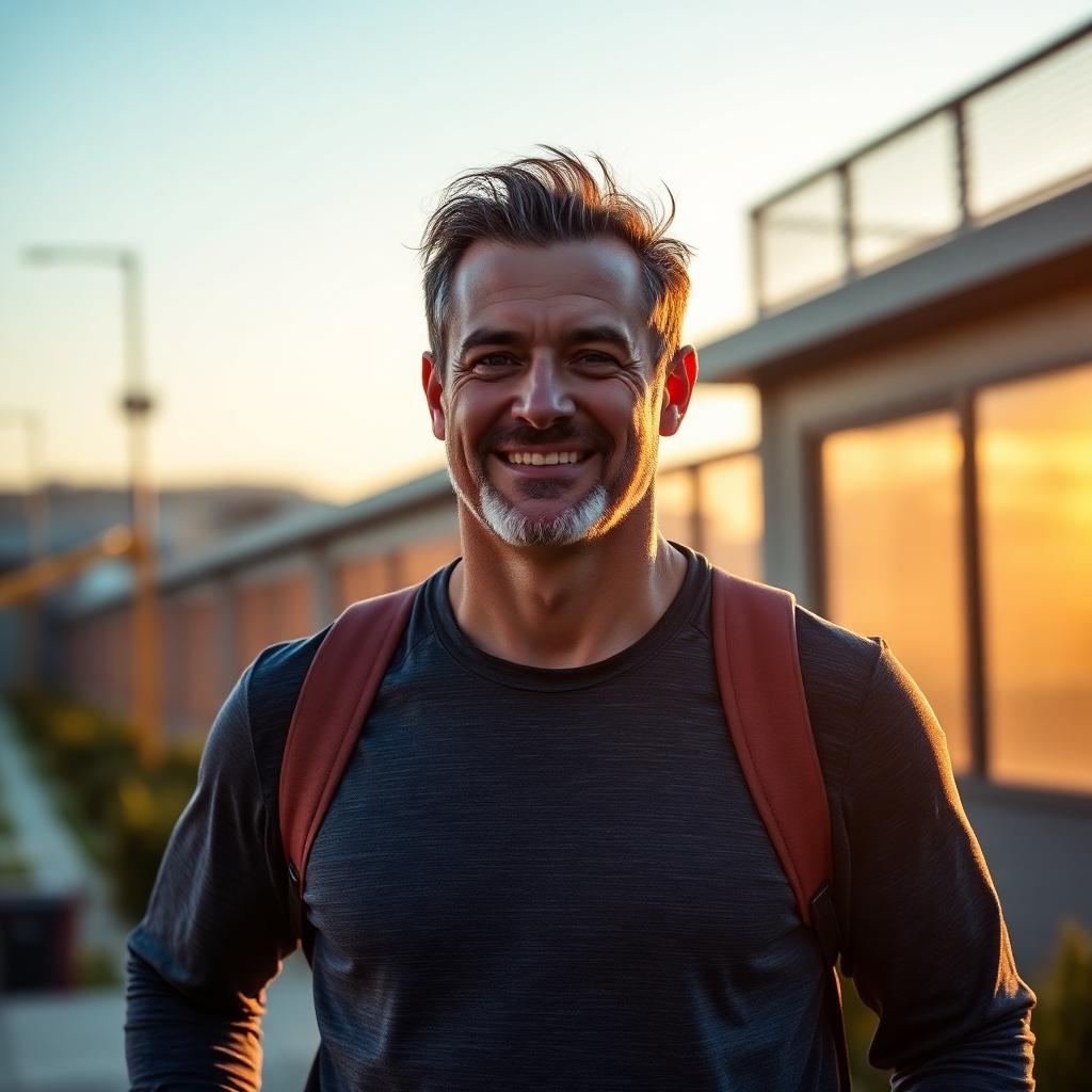 Active man feeling energetic after using MANERGY